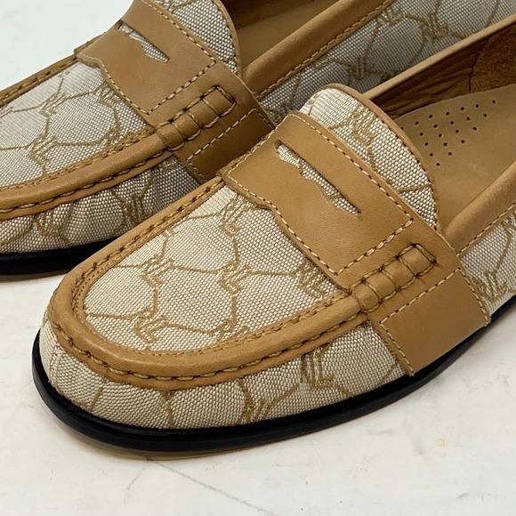 Ralph Lauren Camel Signature Fabric With Oiled C Bree Beige Women's 7B VTG NEW - Picture 2 of 16